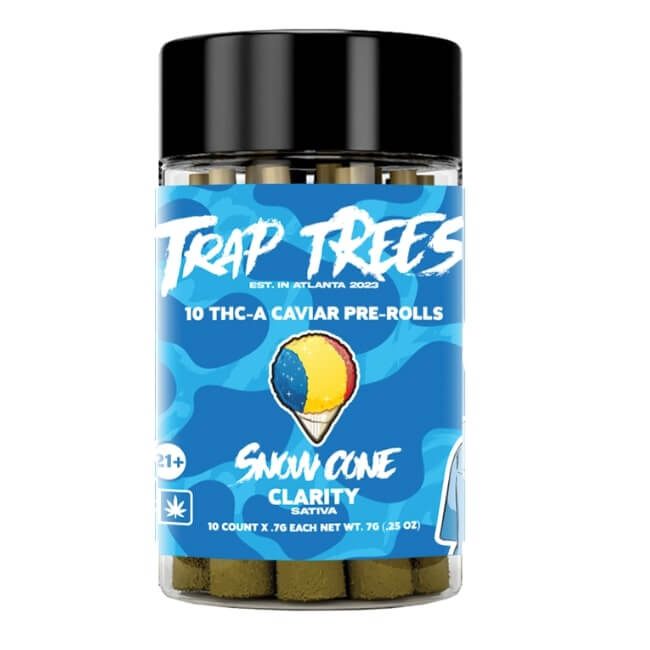 TRAP TREES BY LIL BABY THCA + D8 + D9 + CBD 7GM CAVIAR PRE ROLLS JOINT JAR