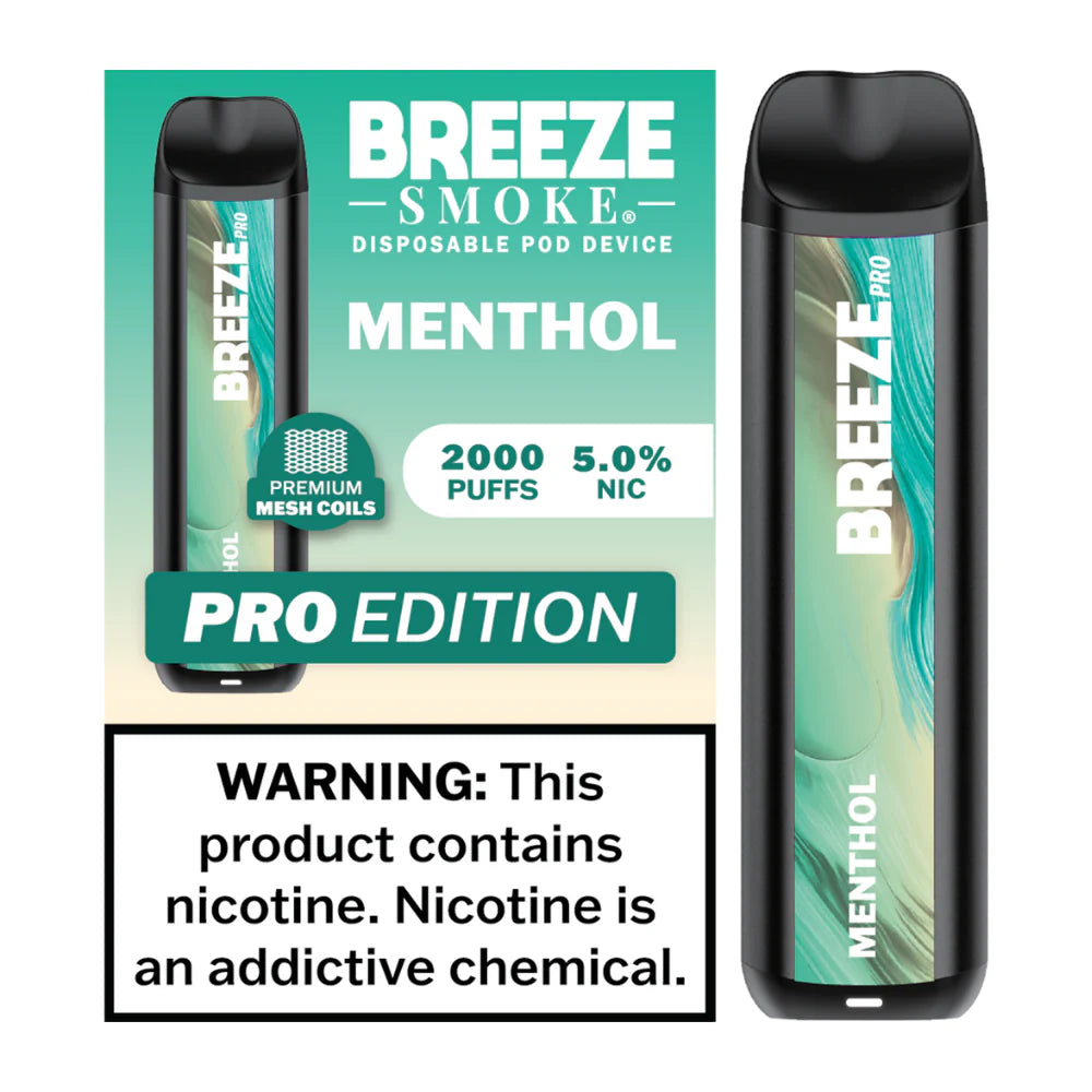 Breeze Smoke Pro Edition 6ML 2000 Puffs 1000mAh Prefilled Synthetic Nicotine Salt Pod Device With Mesh Coil Technology