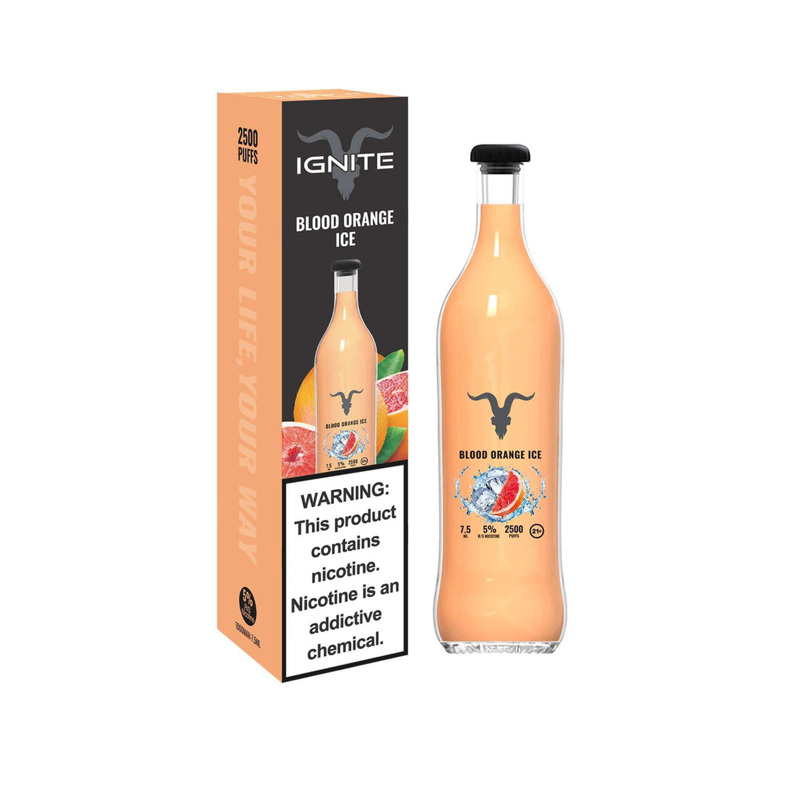 Ignite V25 7.5ML 2500 Puffs 1000mAh Prefilled Synthetic Nicotine Disposable Vape Pen Device