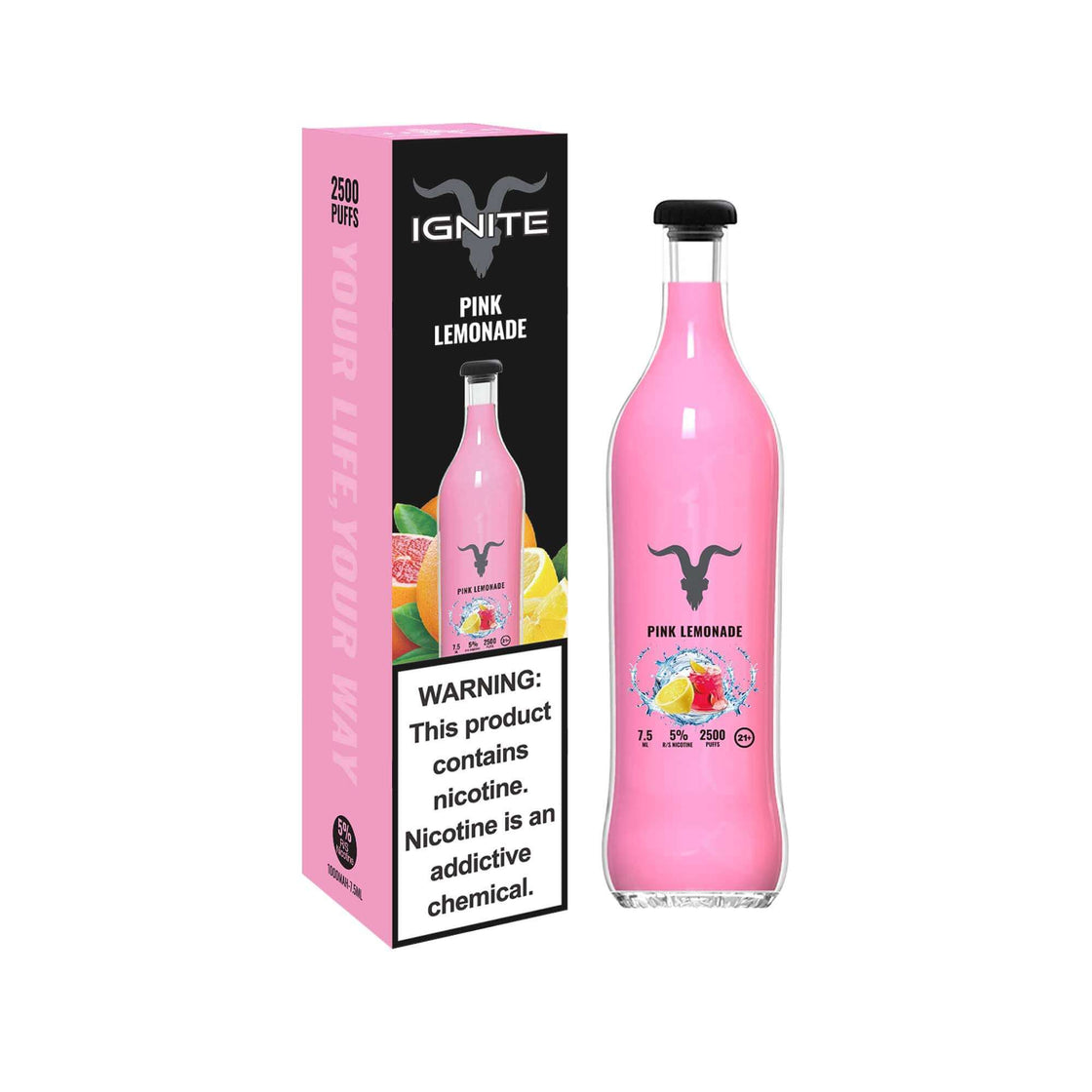 Ignite V25 7.5ML 2500 Puffs 1000mAh Prefilled Synthetic Nicotine Disposable Vape Pen Device