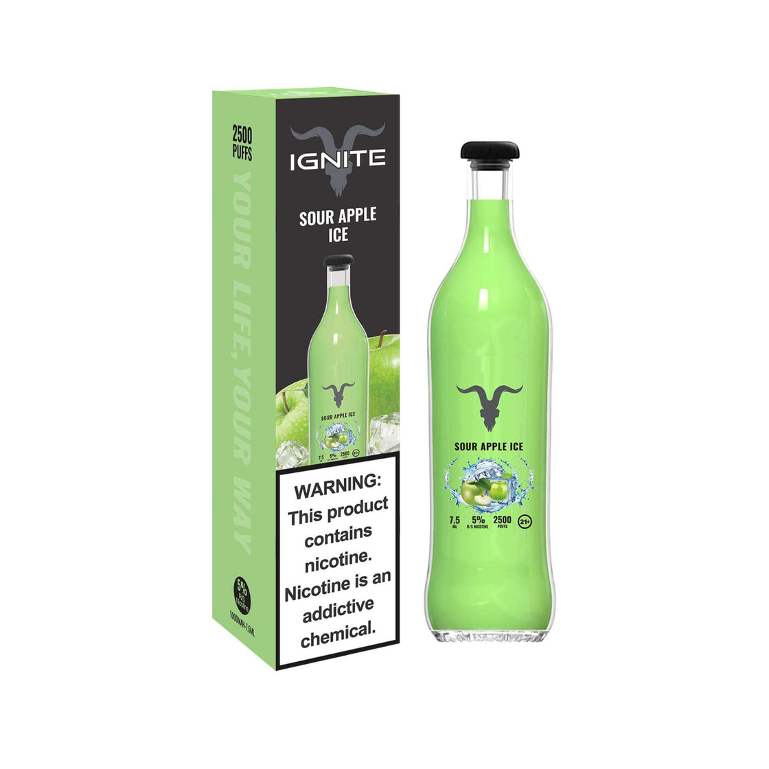 Ignite V25 7.5ML 2500 Puffs 1000mAh Prefilled Synthetic Nicotine Disposable Vape Pen Device