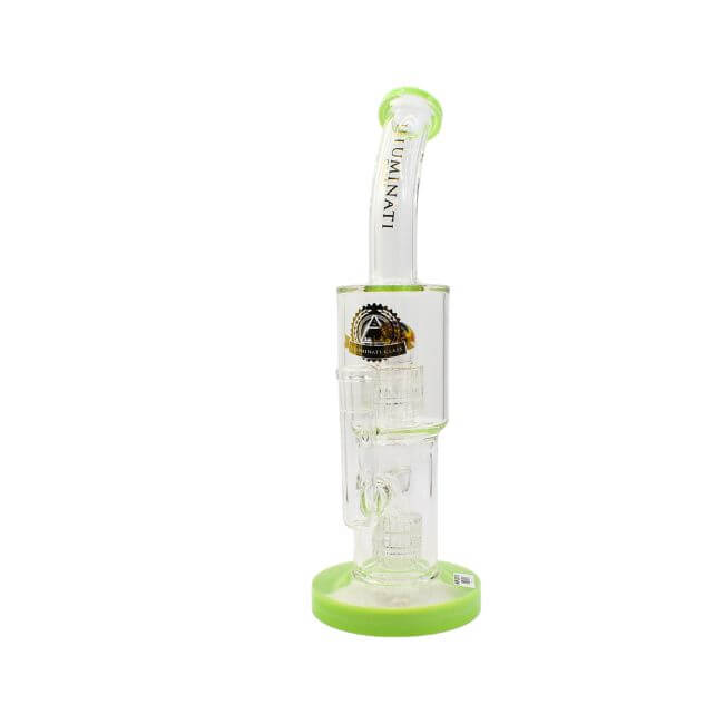 ILLUMINATI GLASS 12″ DOUBLE MATRIX PERC WATER PIPE