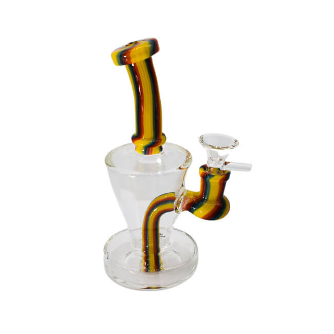 7″ DIAMETER BASE FANCY COLOR PERC DESIGN WATER PIPE