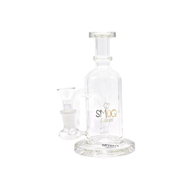 SMOQ GLASS 6″ RECYCLER CLEAR WATER PIPE