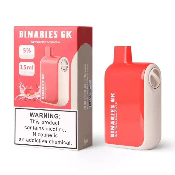 Binaries 6K 15ML 6000 Puffs 650mAh Adjustable Airflow Prefilled Nicotine Salt Rechargeable Disposable Device With Mesh Coil By Horizon Tech