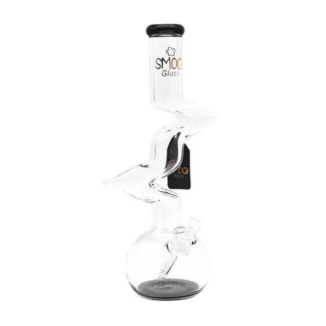 SMOQ GLASS 16″ ZIZ ZAG DESIGN WATER PIPE