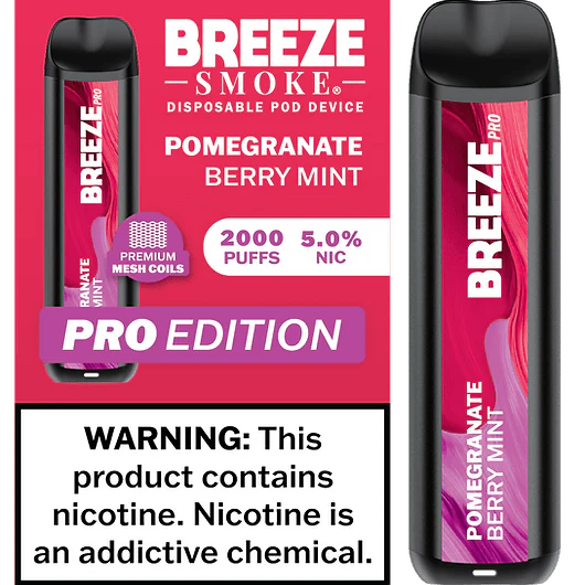 Breeze Smoke Pro Edition 6ML 2000 Puffs 1000mAh Prefilled Synthetic Nicotine Salt Pod Device With Mesh Coil Technology