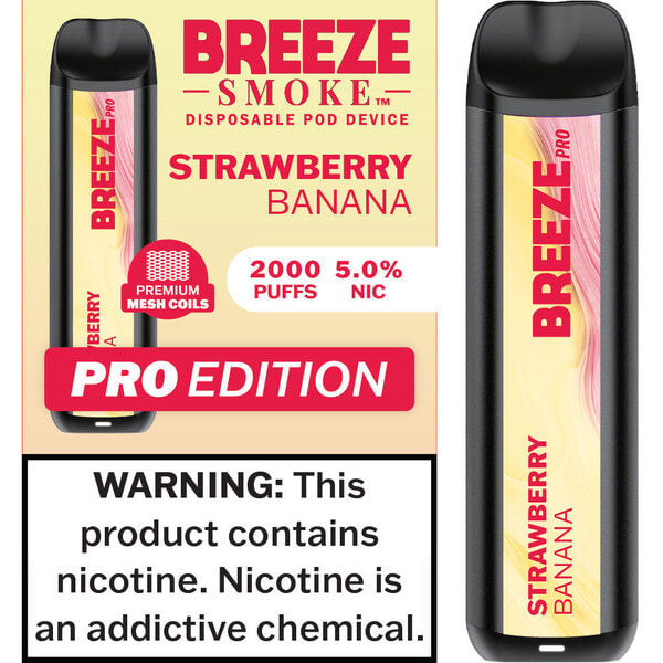 Breeze Smoke Pro Edition 6ML 2000 Puffs 1000mAh Prefilled Synthetic Nicotine Salt Pod Device With Mesh Coil Technology