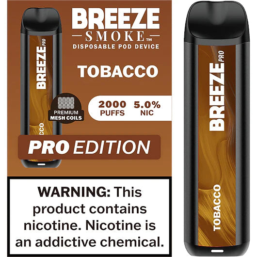 Breeze Smoke Pro Edition 6ML 2000 Puffs 1000mAh Prefilled Synthetic Nicotine Salt Pod Device With Mesh Coil Technology