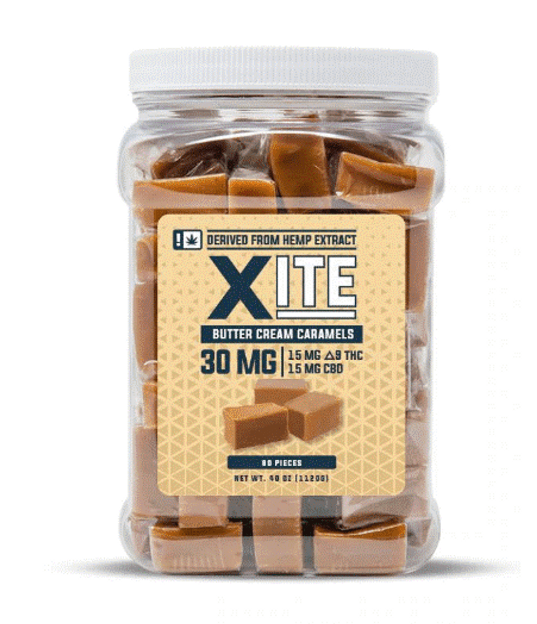 XITE DELTA 9 CHOCOLATE / TAFFY 30MG (70 PIECE / BOX) JAR