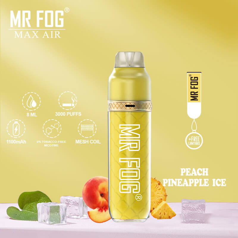 Mr Fog MAX AIR 7ML TOP AIRFLOW 3000 Puffs 1100mAh Prefilled Synthetic Nicotine Disposable With Mesh Coil Technology