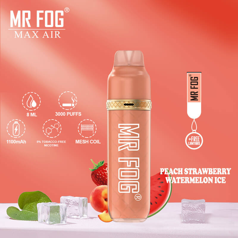 Mr Fog MAX AIR 7ML TOP AIRFLOW 3000 Puffs 1100mAh Prefilled Synthetic Nicotine Disposable With Mesh Coil Technology