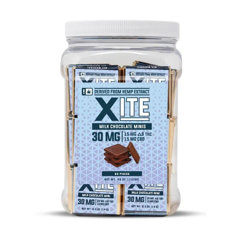 XITE DELTA 9 CHOCOLATE / TAFFY 30MG (70 PIECE / BOX) JAR