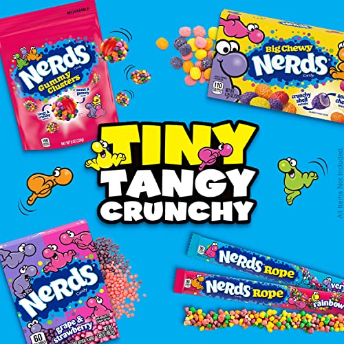 Nerds Gummy Clusters Candy, Rainbow, Resealable 8 Ounce Bag